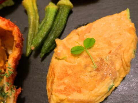 切干大根と豆苗の和風だしオムレツ